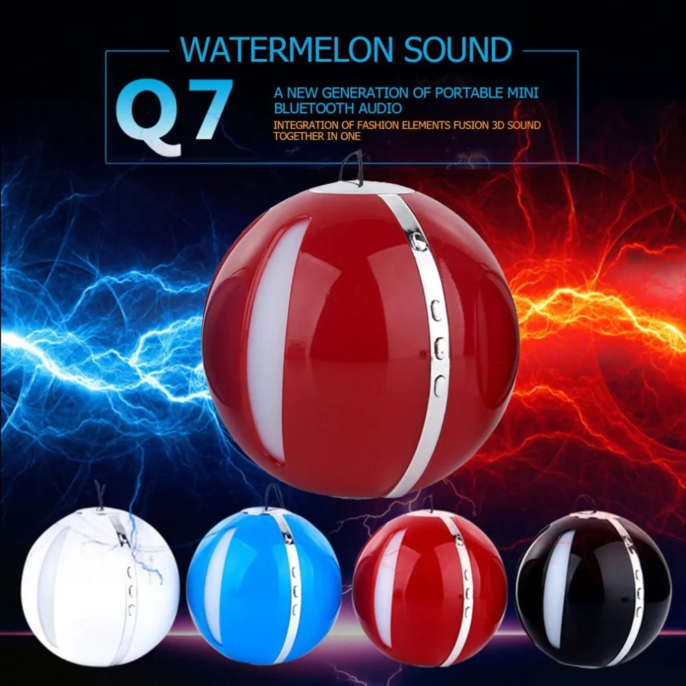 Q7 мини беспроводной Bluetooth динамик в форме шара с мигающими огнями радио открытый Hands-Free Bluetooth динамик портативный шаровой формы