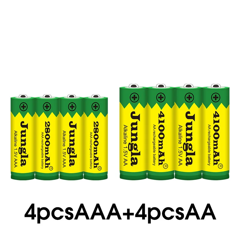 1,5 V AA 4100mAh Щелочная аккумуляторная батарея+ AAA 2800mAh щелочная батарея для Светодиодный светильник игрушечные Часы MP3-плеер - Цвет: Золотой