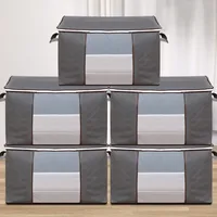 Foldable Closet Organizer Clothing Storage Bags Blankets Storage With Clear Window, Reinforced Handle and Sturdy Zipper 2