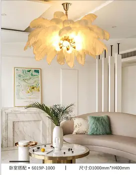 

Light luxury post-modern copper branch crystal chandelier French living room dining room lamp American minimalist designer villa