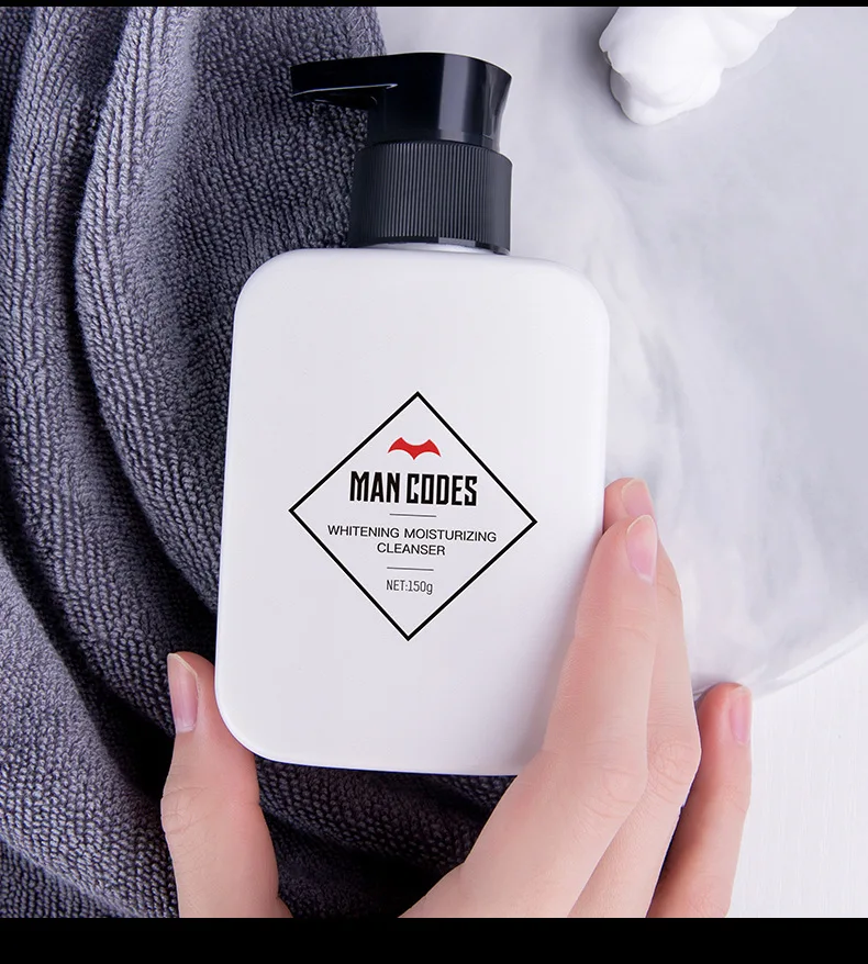 MANCODES Men Whitening Moisturizing Cleanser Oil-Control Facial Pore Cleanser 150g Rich Foaming Moisturizing Facial Cleansing