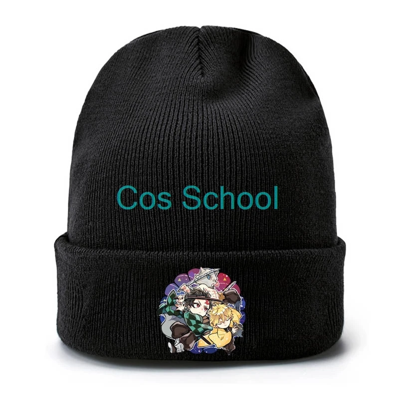 2 Cos School Kamado Tanjirou Nezuko шерстяные шапки Demon Slayer Kimetsu no Yaiba вязаная шапка Agatsuma Tomioka Giyuu зимняя теплая шапка - Цвет: 2