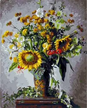 

PAINTBOY Framed Oil Painting Flower DIY Painting By Numbers Coloring By Numbers On Canvas Home Decor For Living Room