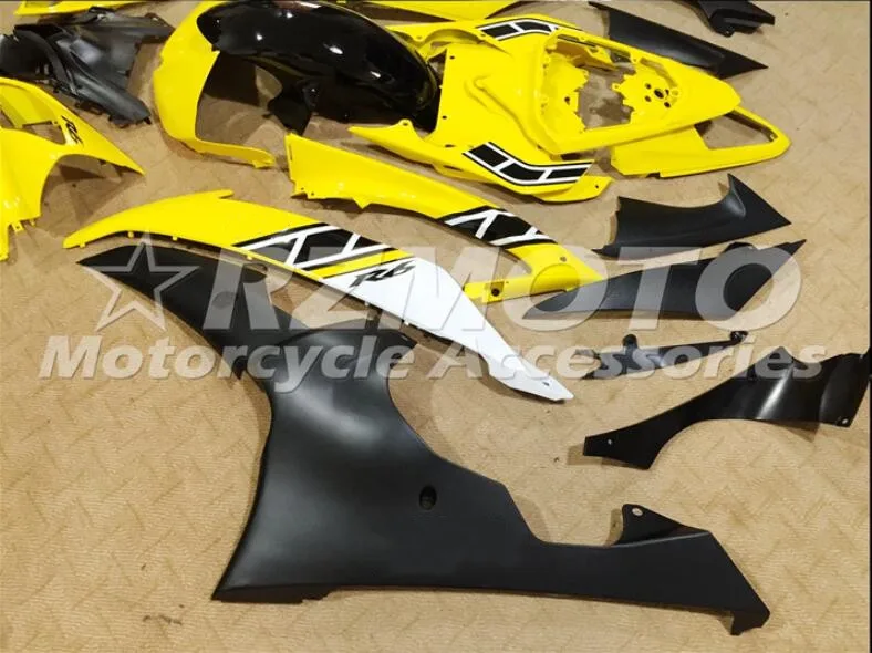 Стиль набор впрыскивателей Мотоцикл Обтекатели Fit для YAMAHA YZF-R6-600 2008- 08-16 обтекатель КУЗОВ комплект желтого и черного цвета