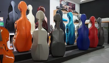 

Good quality 4/4 cello case carbon fiber cello hard case 3.5kg black carbon color