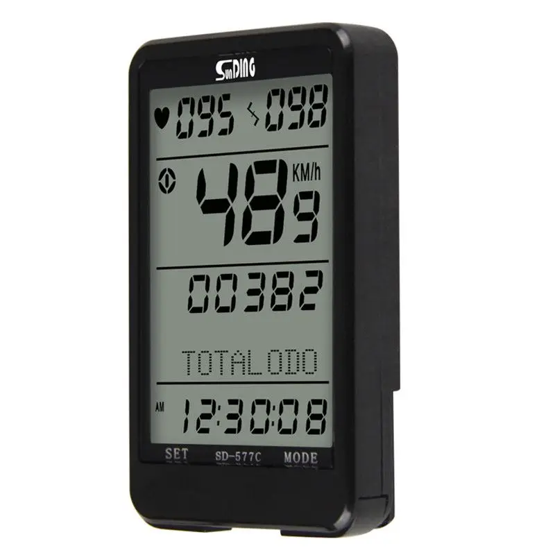 ABZB-Sunding SD-577C bike speedometer wireless heart rate cadence ant monitor stopwatch bicycle computer cycling odometer access