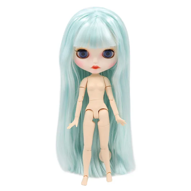 ICY 1/6 Blyth Кукла № 6909 зеленые волосы с белой кожей Обнаженная кукла, индивидуальные матовые лица сустава тела - Цвет: white skin