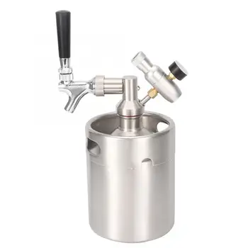 

2L Stainless Steel Beer Keg Homebrew Keg System Kit with Carbonator Faucet Mini CO2 Regulator AAA High Quality