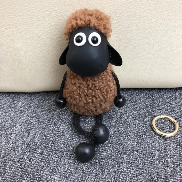 Брелок для ключей Shawn Juguetes Sheep, Сумка с орнаментом, настоящая овечья шерсть, меховой брелок, Мультяшные плюшевые игрушки, автомобиль брелок, подарок для женщин и детей