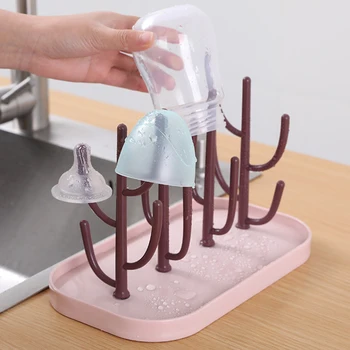 

Detachable Drain Bathroom Cactus Shape Large Capacity Kitchen Countertop Cup Holder Storage Simple Drying Rack Multifunctional