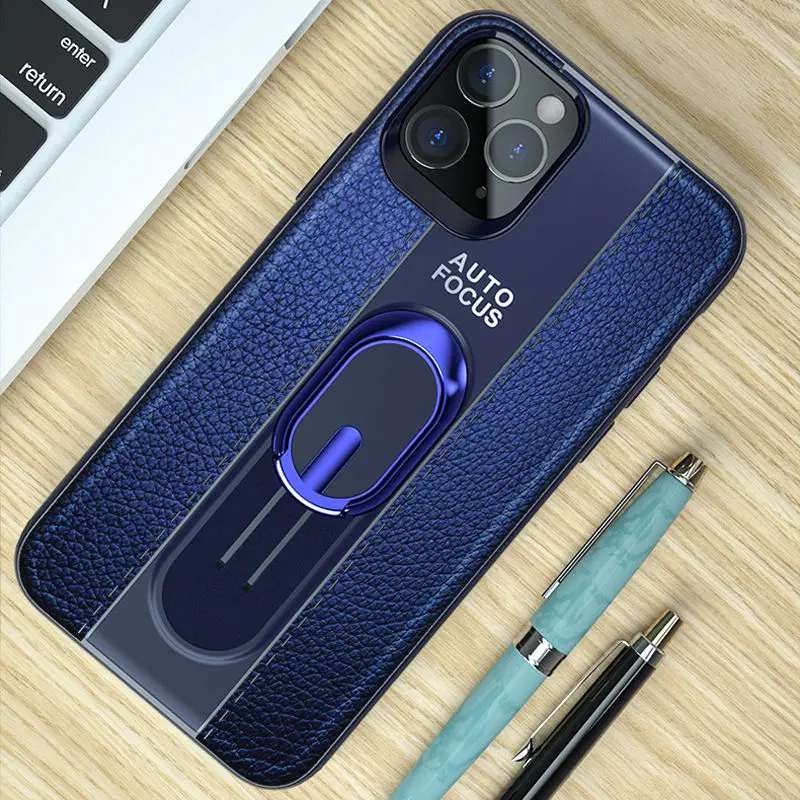 Мягкий ТПУ чехол с регулируемым кольцом-кронштейном для iPhone 11 Pro XS Max XR X 7 8 6 6 S, Силиконовый противоударный чехол на заднюю панель для iPhone11 Pro Max, чехол - Цвет: Blue