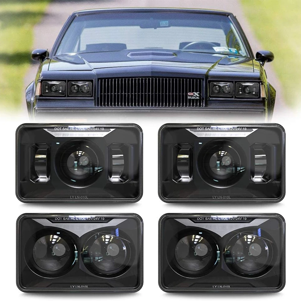 DOT Approved 60w 4x6 Inch LED Headlights For H4651 H4652 H4656 H4666 H6545 Peterbilt Kenworth Freightinger Ford Probe Oldsmobile |