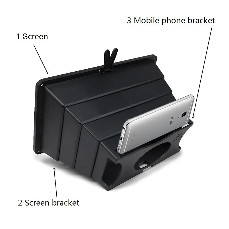 Smart Phone 3D Magnifying Glass HD Folding Mobile Phone Screen Amplifier Eye Protection Mobile Video Watching Screen Magnifier