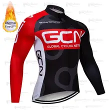 TEAM GCN-Chaqueta de Ciclismo 20D para hombre, Ropa deportiva para bicicleta de carretera, Maillot térmico de lana, Maillot
