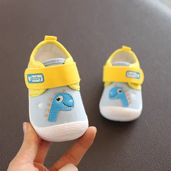 

F Giraffe Yellow Children'S Velcro Shoes Cute Animal Coton Pattern Indoor Girl Boy Toddler Scandal Spring Autumn 2020 Footwear