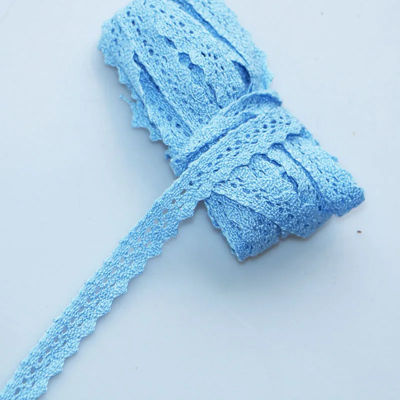10MMblue 10 ярдов Diy аксессуары для одежды белые бежевые хлопковые кружева ленты ручной работы хлопок кружева планки свадебное украшение для альбома - Цвет: 10MMblue