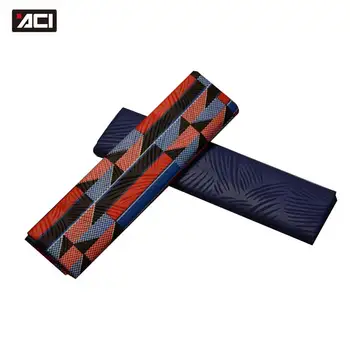 

ACI 2Yards Ghana Kente Fabric Mix 2Yards Plain Dyeing African Ankara Fabric Embossing Pattern Veritable Wax Block Prints Fabric