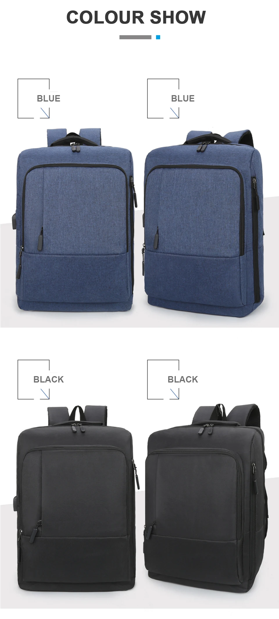 Business Backpack Smart Bagpack Laptop 15.6 Inch Men Travel Women Back Pack USB Charging Waterproof Notebook Male Female Bags (12)