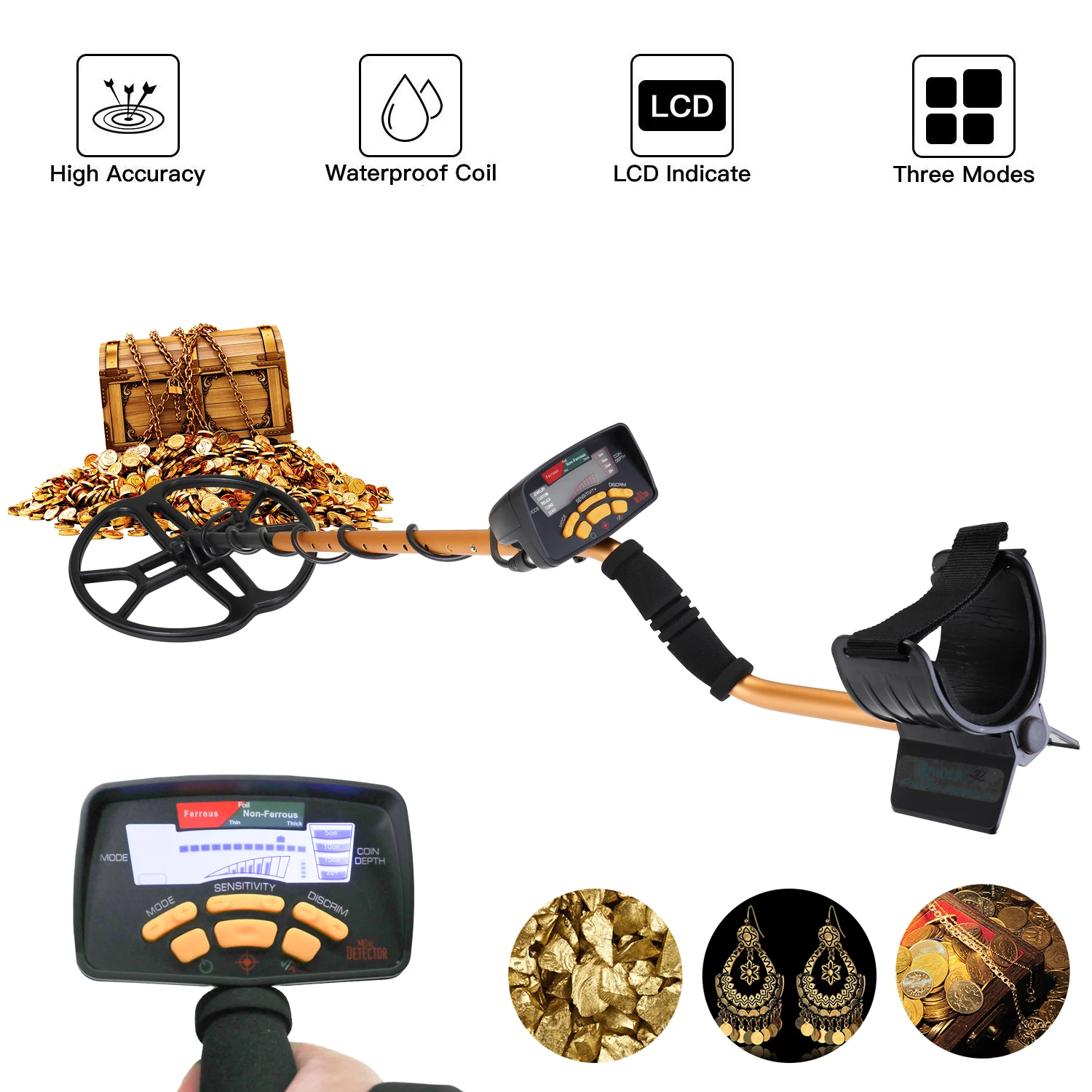 

Portable Metal Detector MD-6350 Pinpointer Underground Gold Metal Finder Detectors Treasure Hunter Easy Installation