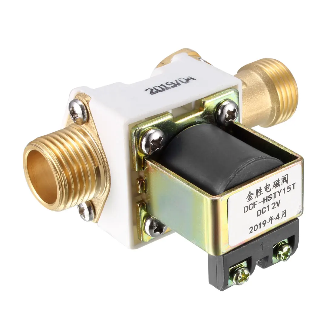 Uxcell G1/2 Соленоидный клапан для воды DC12V N/C нормально закрытый медный резьбовой впускной клапан с фильтром