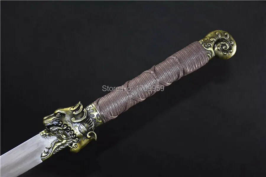 Для китайского кунг-фу Broadsword Sword WuShu Tiger Head Da Dao острый высокоуглеродистой стали на открытом воздухе нож боевой Азии меч