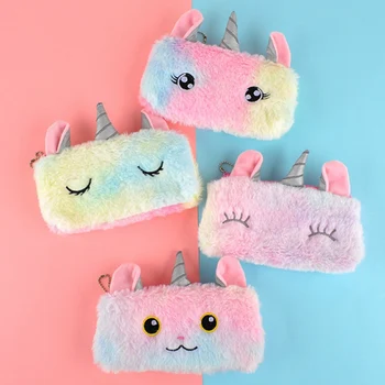 

Unicorn Plush School Pencil Case For Girl Boy Large Capacity Pencilcase Cute Korean Pencase Bag School Stationery