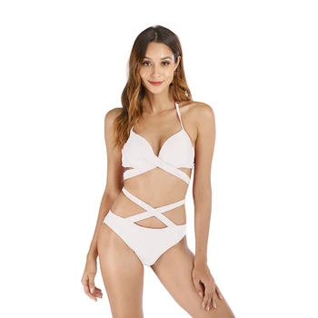 

Solid bikini in summer 2020 swimsuit swimwear women bikinis