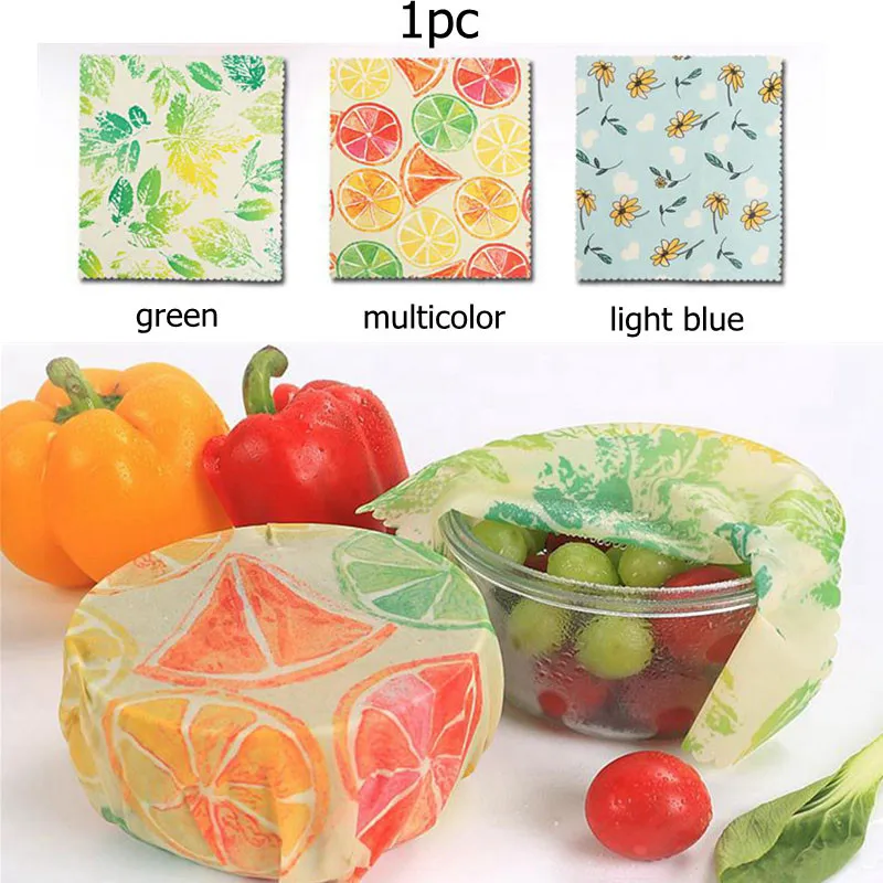 Reusable Beeswax Cloth Food Fresh Keeping Wrap Lid Cover Vacuum Food Wrap Beeswax Cloth Kitchen Tools