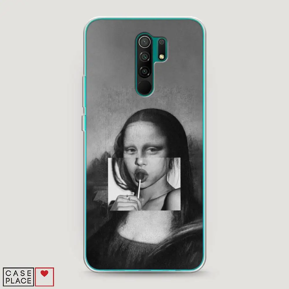 Чехол Силиконовый для Xiaomi Redmi 9 Mona Lisa sucking lollipop защитный тонкий мягкий