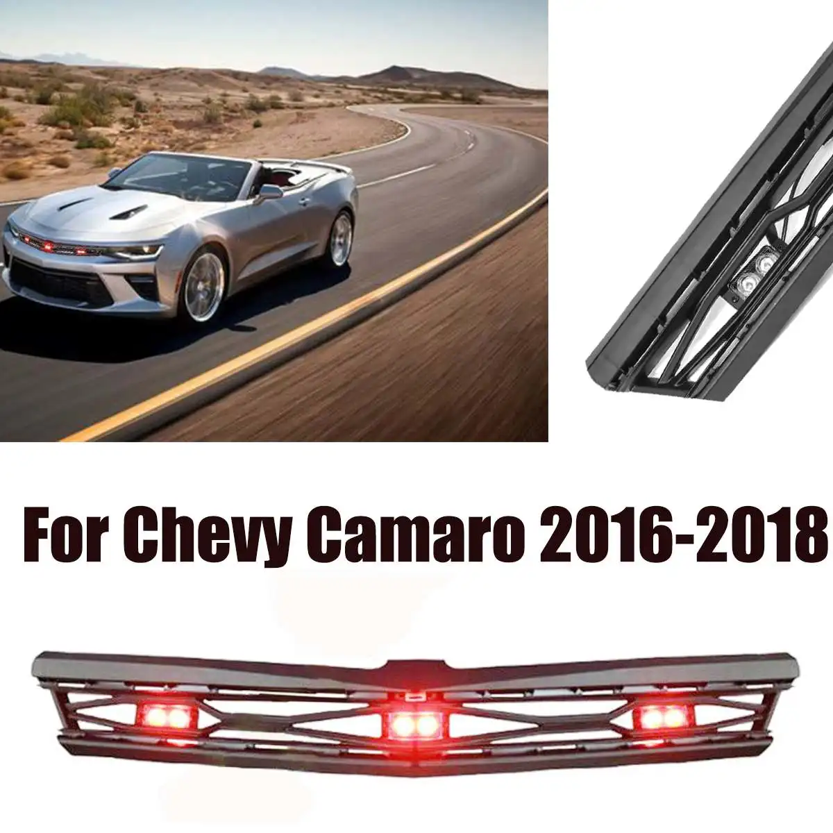 

LED Grill Front Grille Top Grille for Chevy Camaro 2016-2018 Auto Car Vehicle Racing Grills Protector Accessories