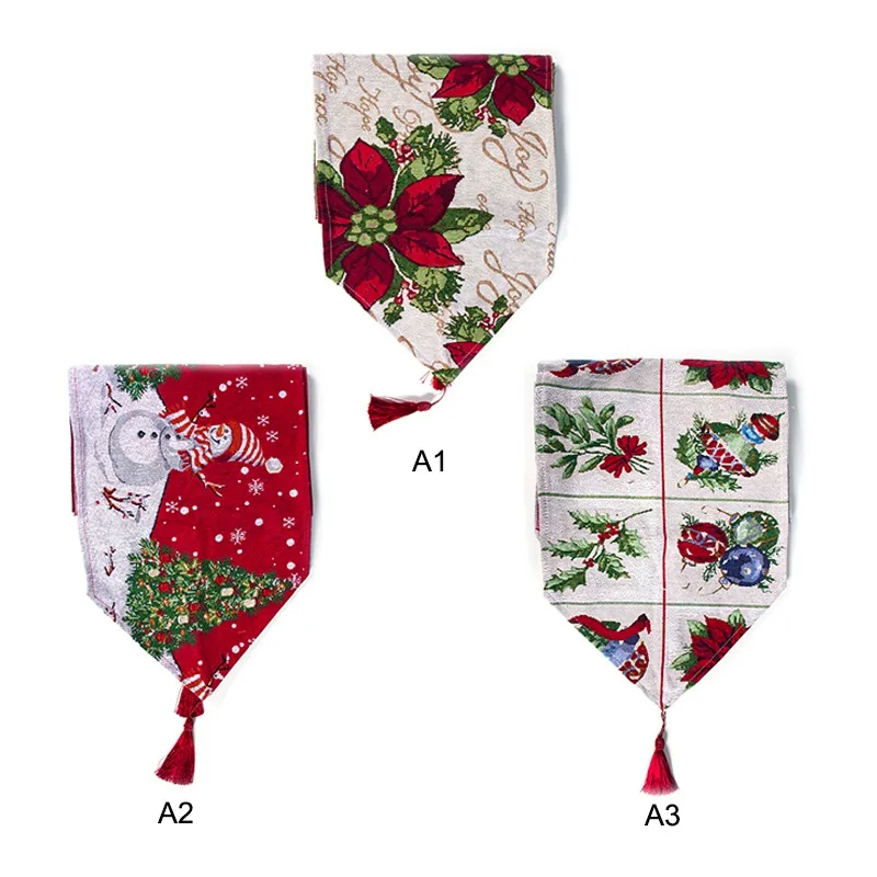 

Christmas Table Runner With Tassels Pendant Festive Holiday Dinning Table Decorations YH