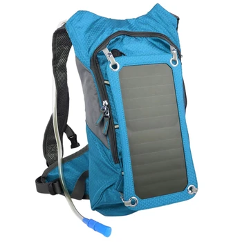

Hiking Backpack Double Shoulder Solar Bag With Removable Solar Panel Multifunctional For Smart Phones Tablets Gps Bluetooth And