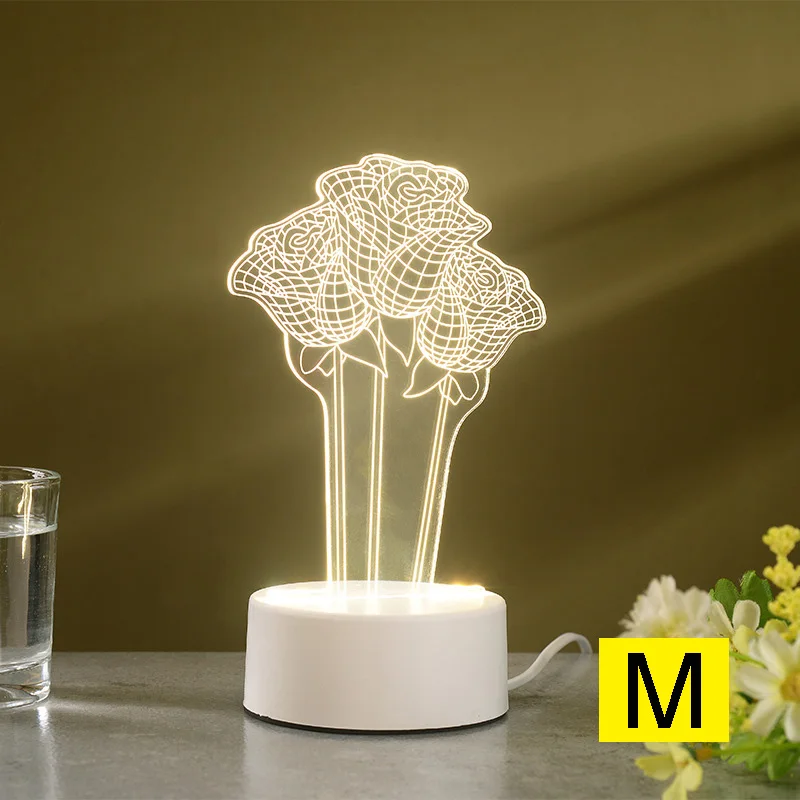m Мультфильм ночник 3D светодиодный USB мечта мягкий свет настольный ночник 2019ing - Цвет: m