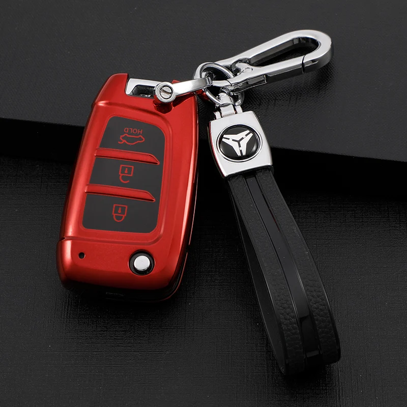 For Hyundai Solaris 2 Elantra i30 i35 i40 Tucson Kona Azera TPU Car Folding Key Case Cover Bag Shell Keychain Protector | Автомобили и