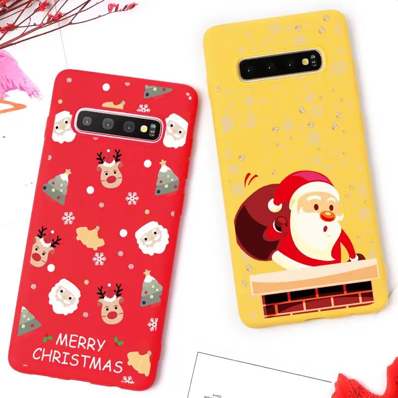 

Christmas Cartoon Case For Coque Samsung Galaxy A50 A40 A70 A50S Note 8 9 10 A7 A9 A6 Plus 2018 A30S A30 A60 Matte TPU Case