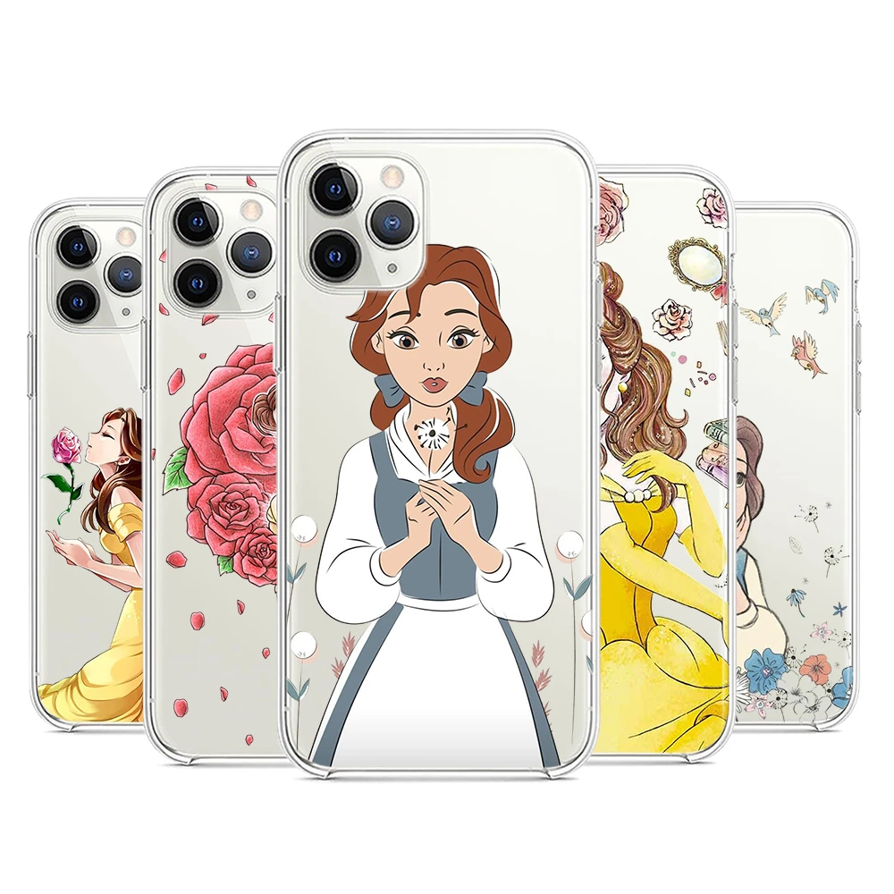 iphone 13 pro phone case Belle Princess Silicone Soft Cover For Apple IPhone 13 12 Mini 11 Pro XS MAX XR X 8 7 6 5 SE Plus Phone Case best iphone 13 pro max case