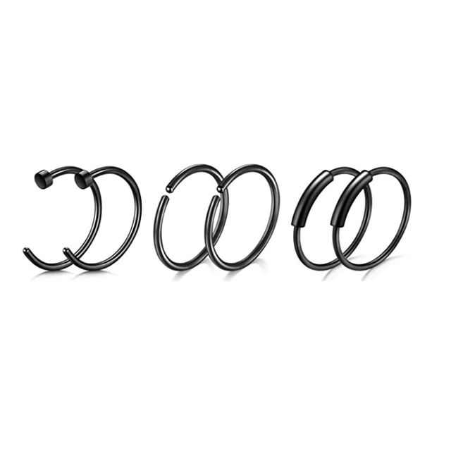 Nose Piercing Ring Nose Nails Piercing Crystal Nose Stud Pack 20G L Shape Nose Rings Set Heart Nostril Cruve L Shape