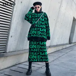 XITAO Повседневный пуловер с буквенным узором комплект из двух предметов для женщин 2019 Осенняя мода новый стиль круглый вырез воротник