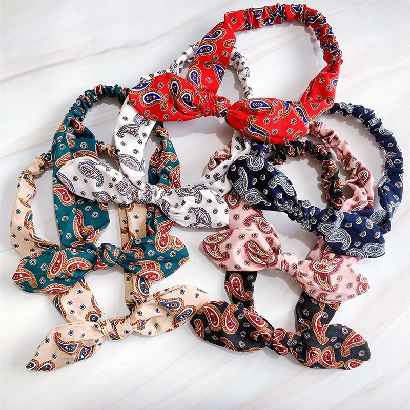 

Bands Hairband Turban Printed Bowknot Headwrap Retro Headwear Headbands Summer Women Sweet