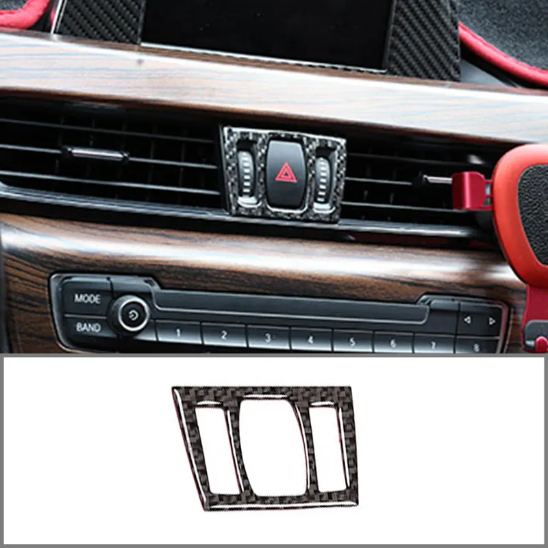 

For BMW X12016-2019 Central Control Air Outlet Switch Sticker, Protective Cover Real Carbon Fiber (Soft) Car Interior Modificati