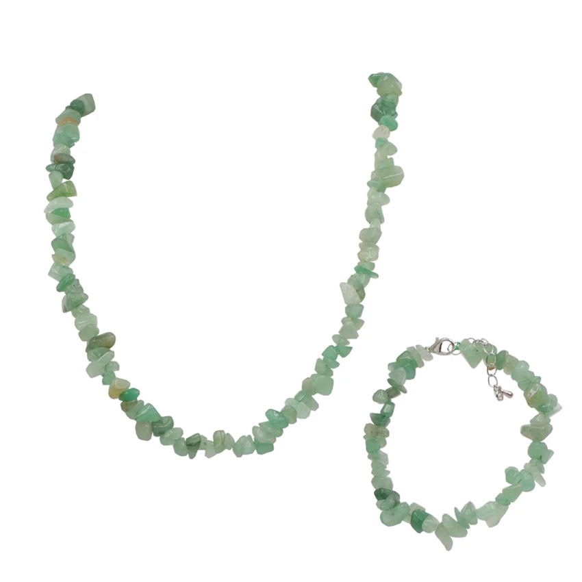 

Dubai Jewelry Set Nigerian Wedding African Beads Crystal Bridal Sets Natural Green Aventurines Stone Chain Gifts Jewelry A927