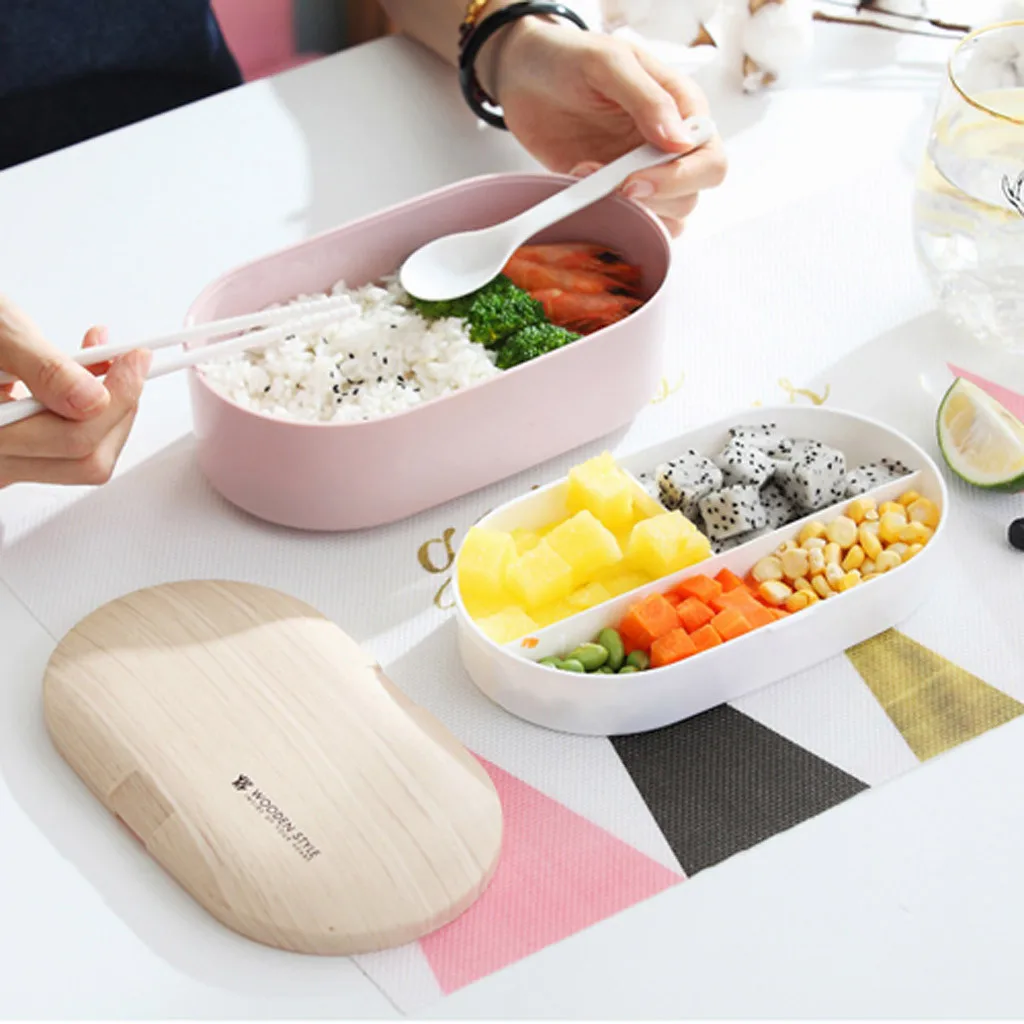 Ланч-бокс для микроволновки японского дерева Bento Box однослойный контейнер для хранения новая СВЧ столовая посуда контейнер для хранения еды