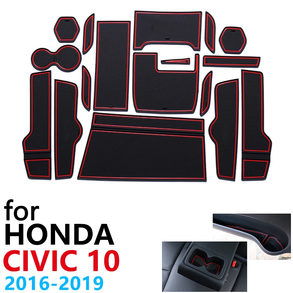 Противоскользящие резиновые чашки подушки двери паз коврик для Honda Civic 10~ 10th Gen 10 FC FC1 FC2 FC5 аксессуары коврик для телефона