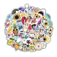 53 шт. желтый эстетический стикер пакет винил водонепроницаемый модный бутылка воды ноутбука Наклейка s Наклейка патчи-граффити для девочек-подростков
