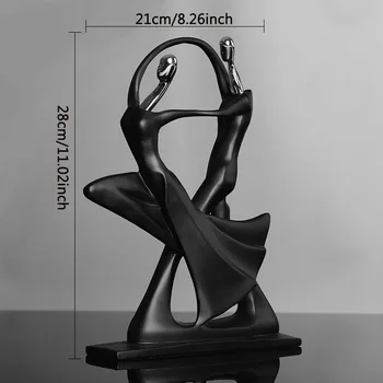 

Modern Abstract Black Human Sculpture Statue Resin Jewelry Home Decoration Accessories Gift Geometry Resin for Couple Sculpture