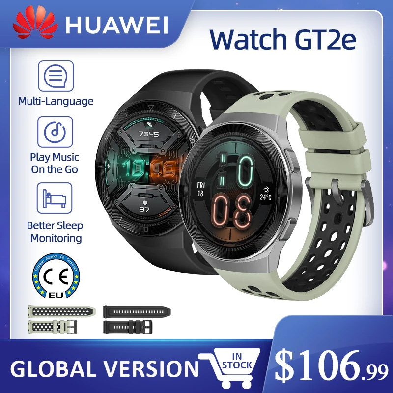 US $106.02 HUAWEI Watch GT 2e Global Version Smart Watch 139 AMOLED Screen 14 Days Life 5ATM Waterproof Heart Rate Tracker