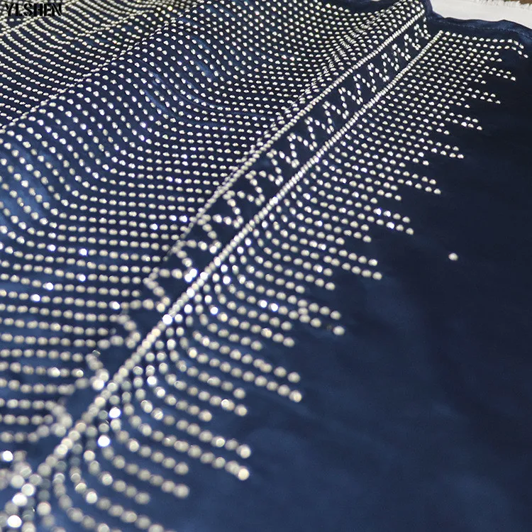 Plus Size African Dresses Abayas for Women Dashiki Diamond African Clothes Caftan Abaya Dubai Robe Evening Long Muslim Dress 23