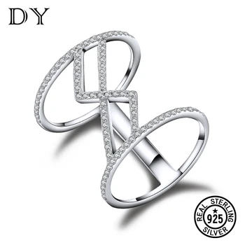 

DY Clear CZ Special Twisted Unique Lines Charm Ring For Women Party Show Fashion Accessories925 Sterling Silver Ring Jewelry
