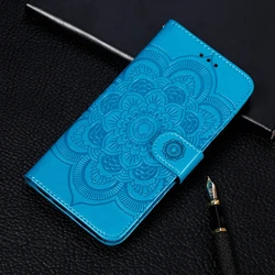 Copertura per wallet flip in pelle con motivo floreale elegante