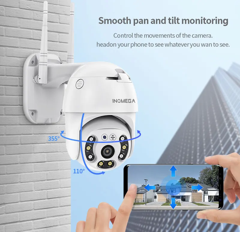 INQMEGA TUYA PTZ IP Камера на открытом воздухе Wi Fi 1080P и 3MP Беспроводной безопасности Cam